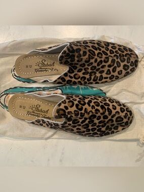 Sabah Leopard Calf Hair Baba Slides